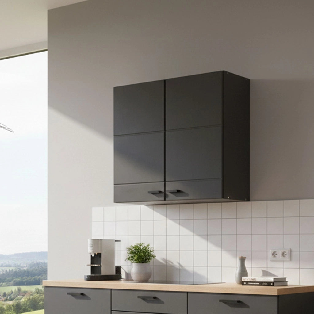 Mobile da Cucina Palmiano, Dispensa da Cucina un Ripiano, 60x30x57h cm Nero Antracite