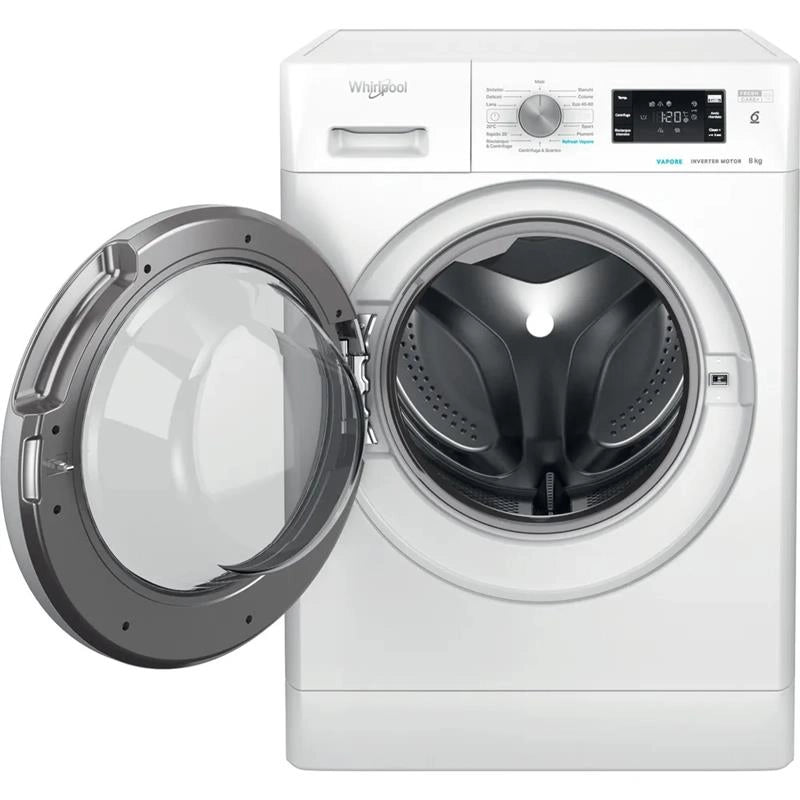 WHIRLPOOL FFB846SVIT LAVATRICE A LIBERA INSTALLAZIONE CON MOTORE INVERTER A VAPORE, CAPACITÀ 8KG 1400G CLASSE A