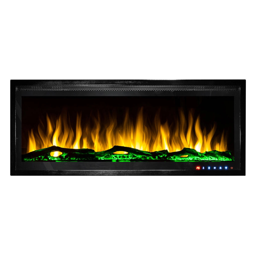 Camino Elettrico da Incasso 43,33x106x14,2 cm Effetto Fiamma 1500W Schubert 42 Nero