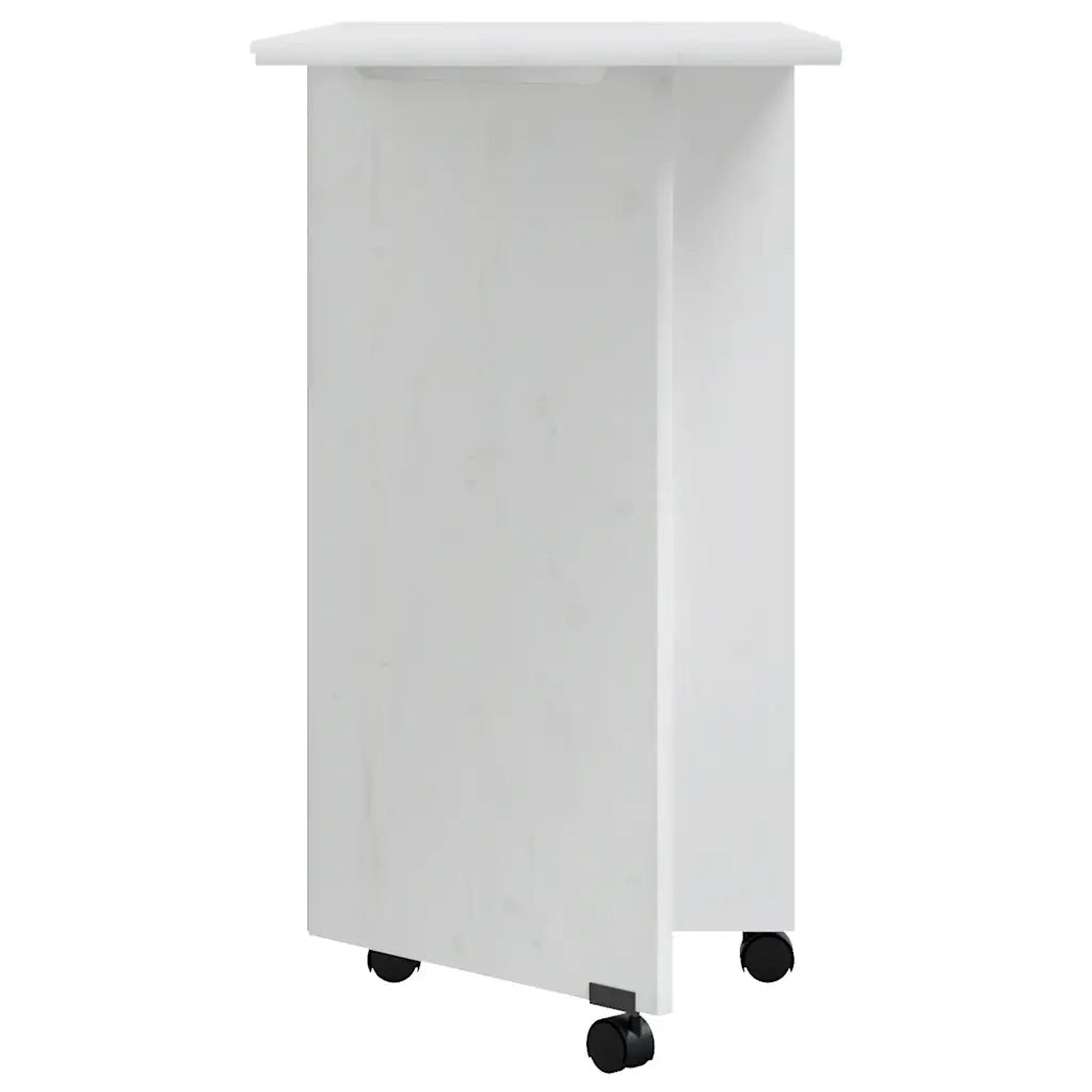 Mobiletto su ruote con scrivania pieghevole vano portaoggetti organizzato 105,5 x 39 x 74,5 cm legno di pino bianco 02_0047169