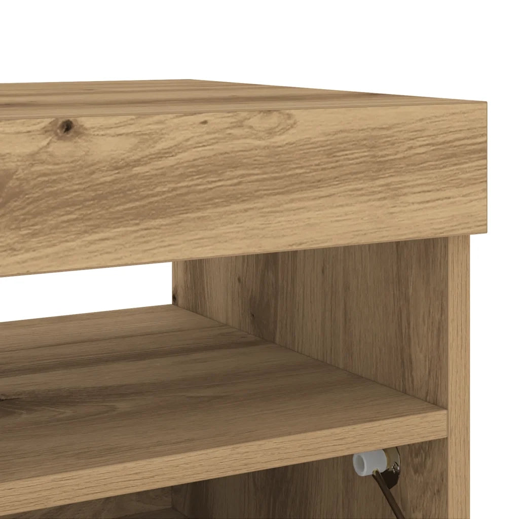 Mobile TV con Luci LED Artigianale 80x35x40cm Legno Multistrato 856358