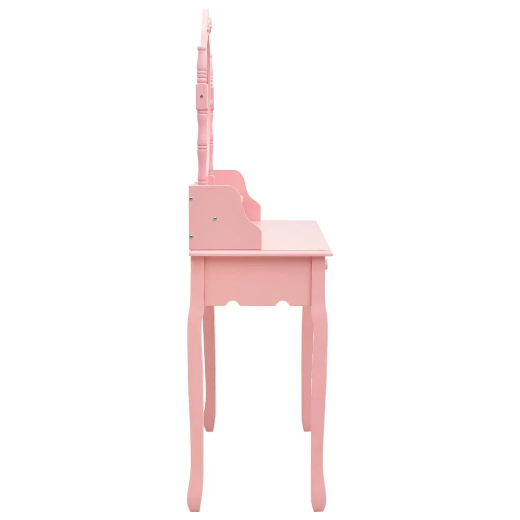 Set toeletta con sgabello 75 x 69 x 140 cm rosa 02_0006271