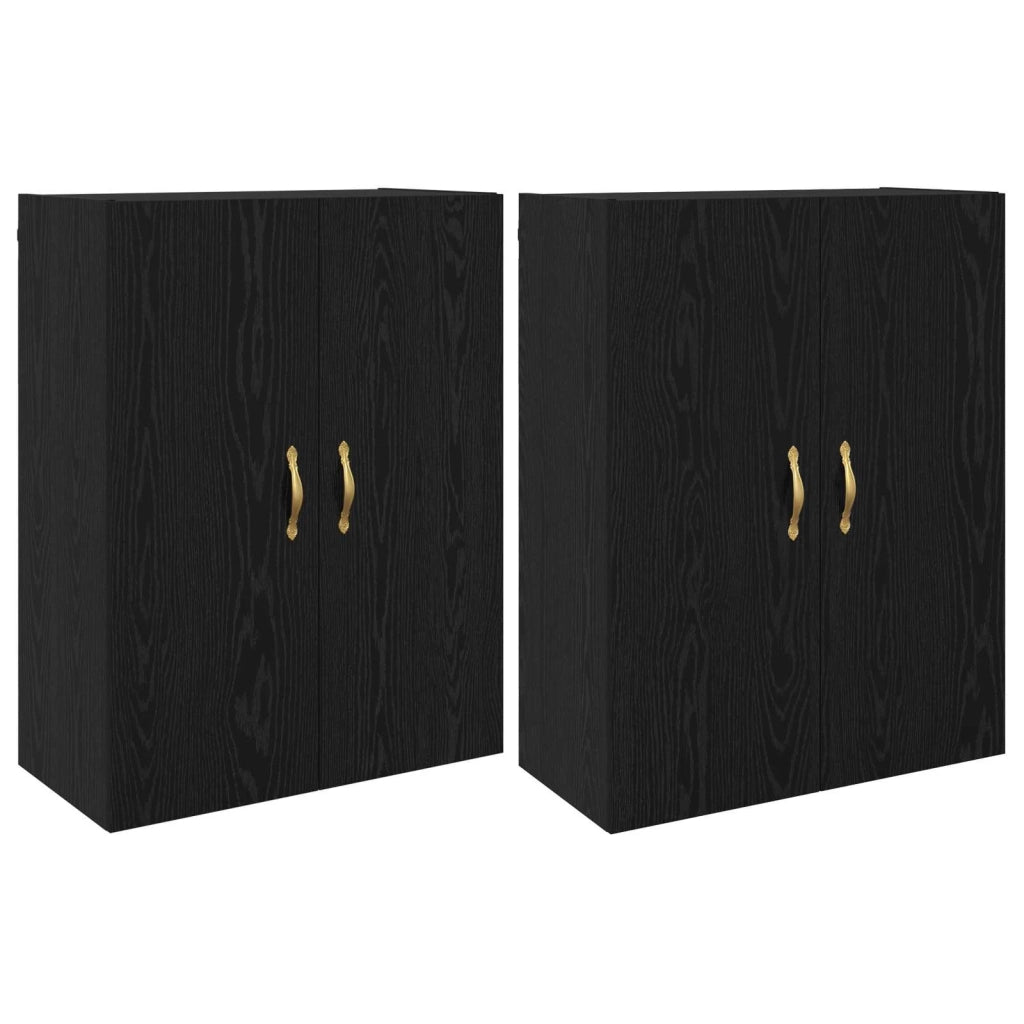 Mobiletto a muro 2 pcs Rovere Nero 69,5 x 34 x 90 cm 3394520