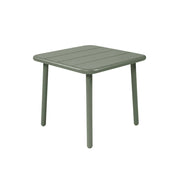 Tavolino da giardino quadrato in acciaio, 45 cm, verde kaki