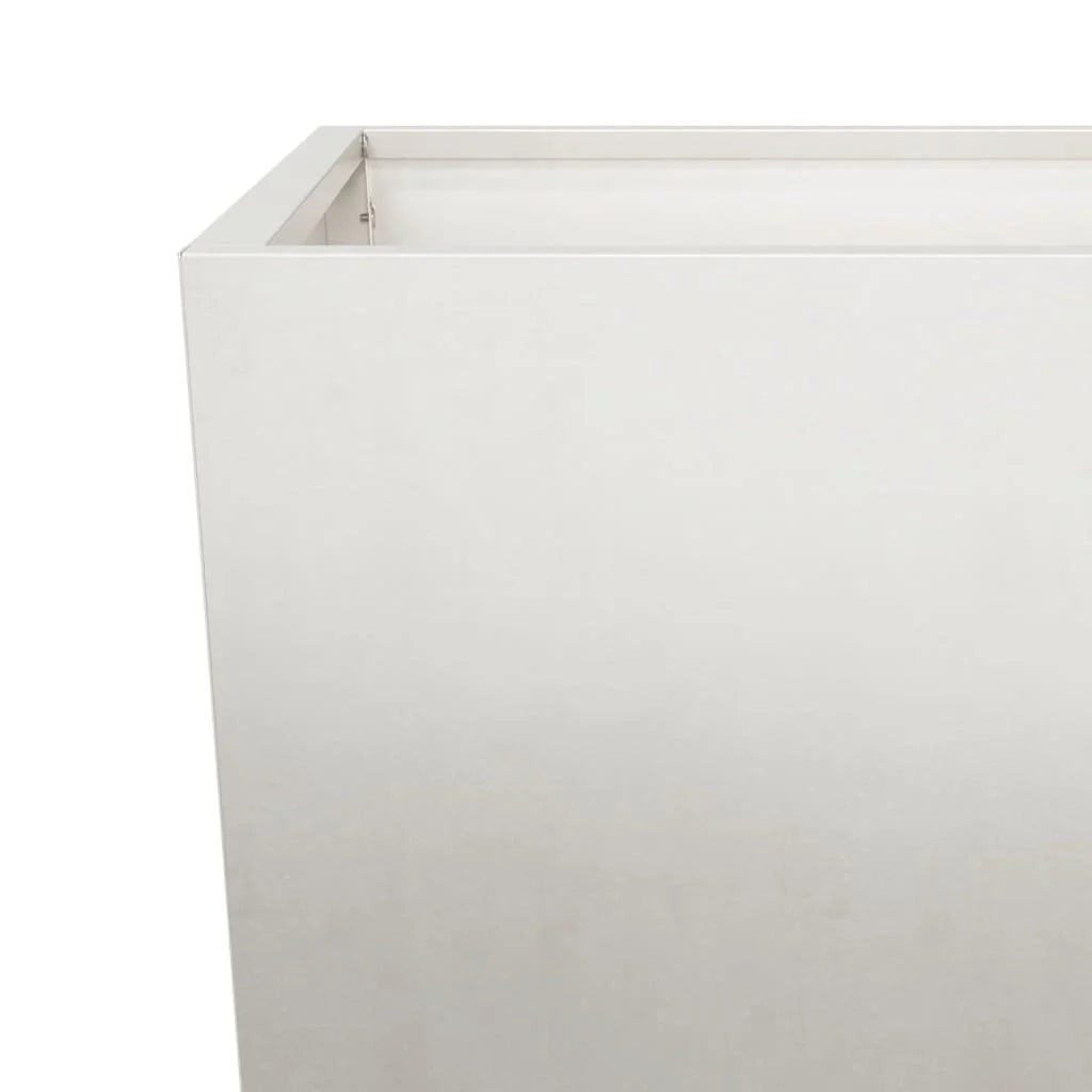 Fioriera rialzata per piante fiori giardino terrazze set da 2 45 x 45 x 75 cm acciaio inox grigio chiaro 02_0038983