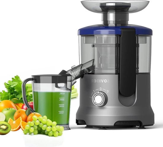 Macchina centrifuga per frutta e verdura 600 W - acciaio inossidabile - apertura di ingresso 76 mm - 3 velocità - funzione anti-gocciolamento - protezione contro surriscaldamento - centrifuga per frutta e verdura facile da utilizzare