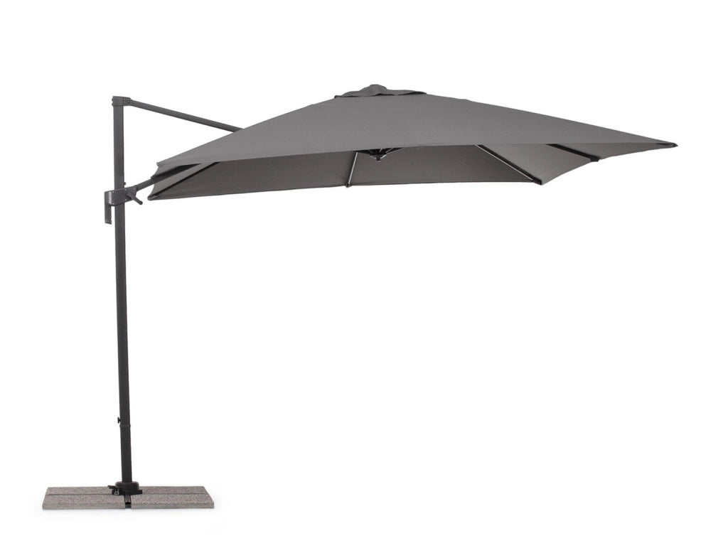 Ombrello a Braccio da Giardino 8 Stecche 300x300x235h cm Telo in Poliestere Siviglia Antracite e Grigio
