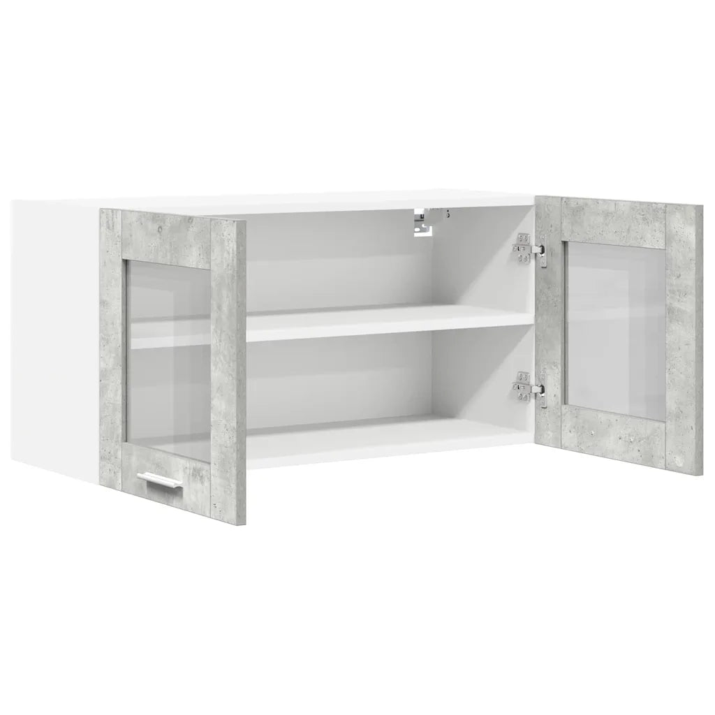Armoire suspendue Gris béton et Blanc 80 x 31 x 40 cm