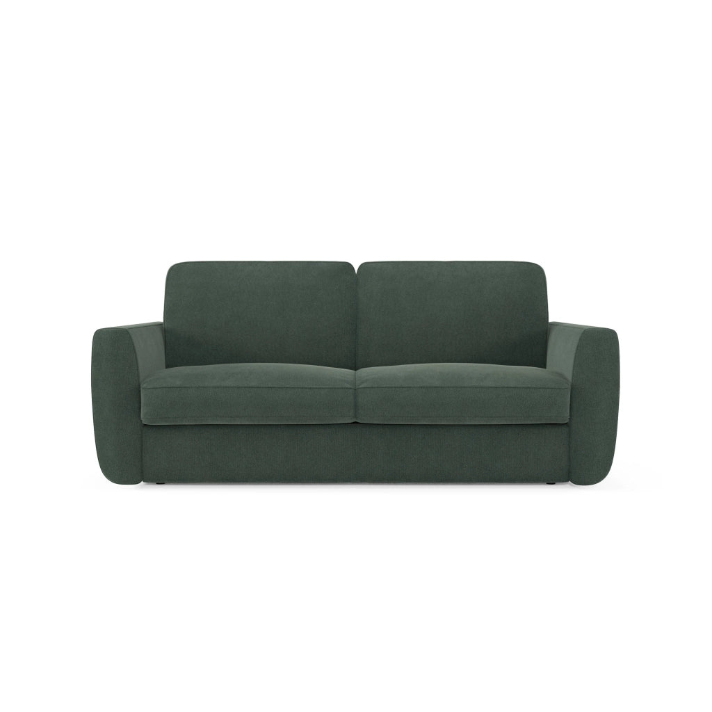 Leonida Divano letto sfoderabile e materasso H18 cm - vano portaguanciali in tessuto Smacchiabile T23 222 cm verde
