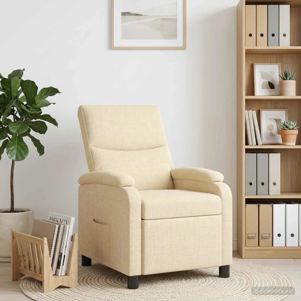 Divano Sedia-Poltrona reclinabile Crema Tessuto 580137