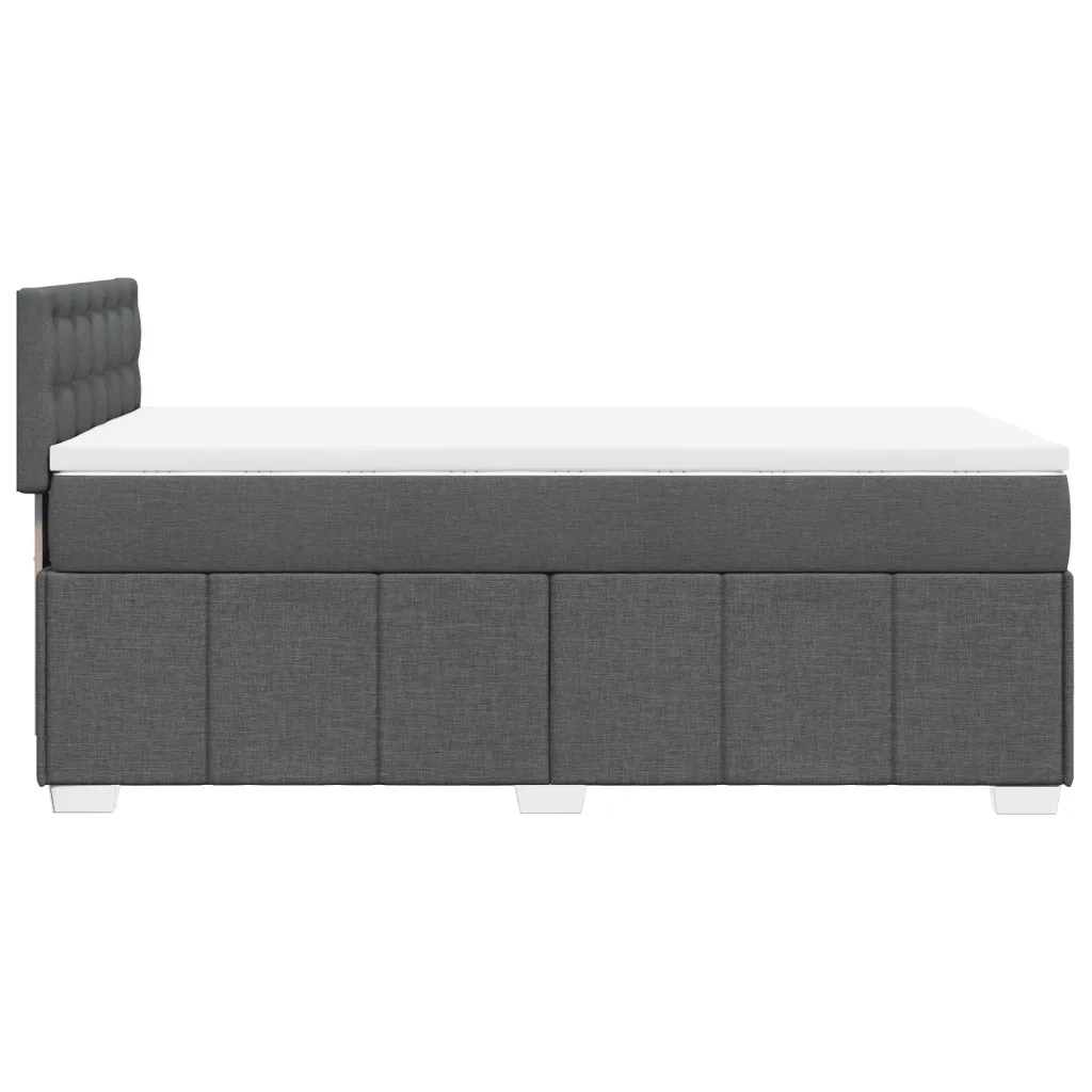 Giroletto a Molle con Materasso Grigio Scuro 80x200 cm Tessuto