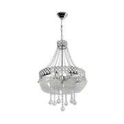Lampada a sospensione vetro decorato e pietre effetto cristallo Sare MDL3550 colore argento