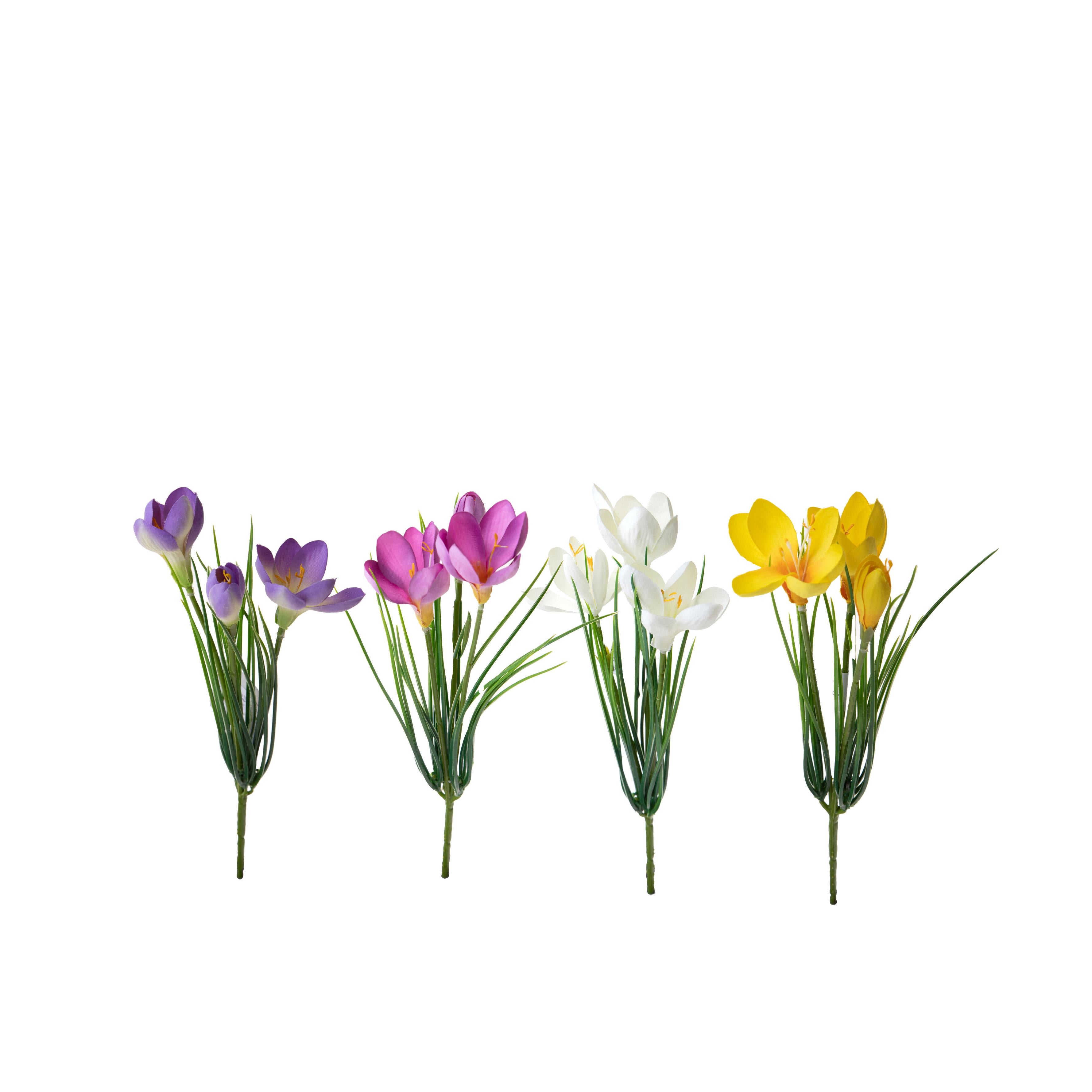 Set 12 Fiori Artificiali Crocus per 3 H 30 cm