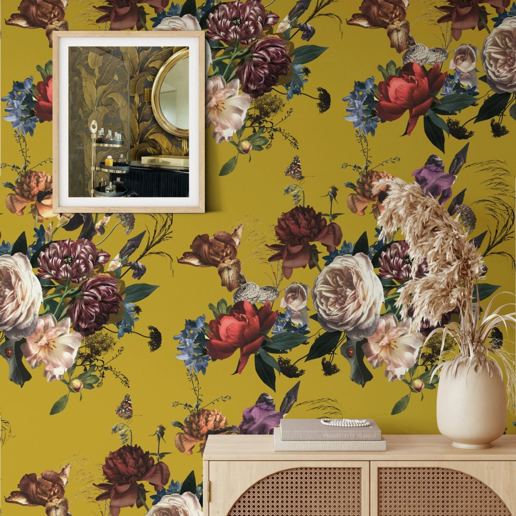 Carta da Parati Floreale Rinascimento Carta Vegana 250x200cm 5,5mq