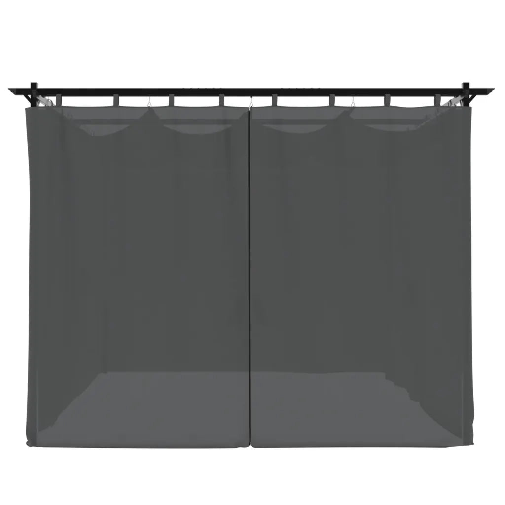 vidaXL Gazebo con Tende Antracite 3x3 m in Acciaio