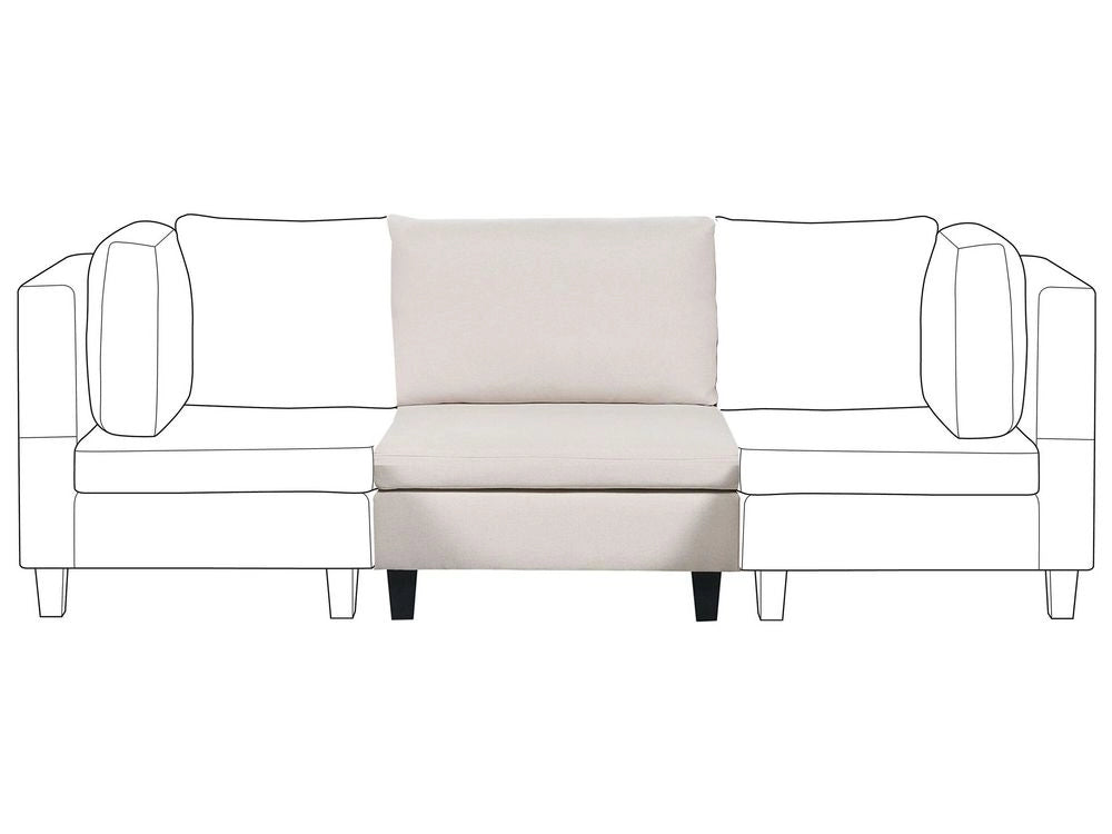 Poltrona imbottita in tessuto beige chiaro a 1 posto sezione modulare stile moderno scandinavo soggiorno