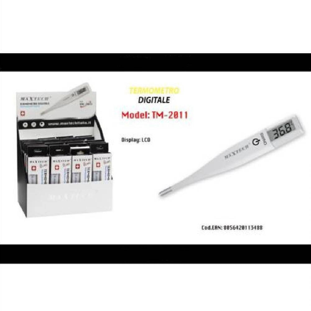 Trade Shop - Termometro Digitale Display Lcd Temperatura Veloce Bambino Adulto Tm-2011 Maxtech -