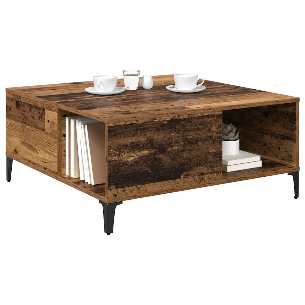 Tavolino da salotto | Tavolino da caff¨¨ | Tavolino da Soggiorno Legno vecchio 80 x 80 x 36,5 cm