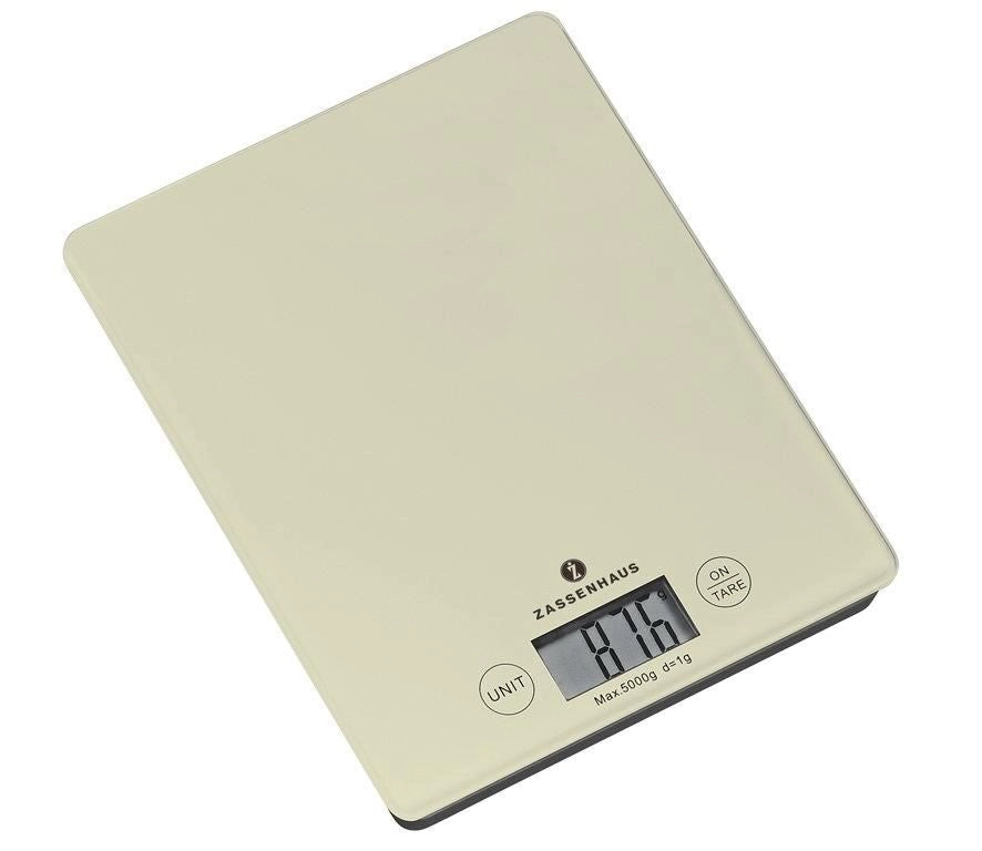 Zassenhaus Balance Bianco Superficie piana Rettangolo Bilancia da cucina elettronica