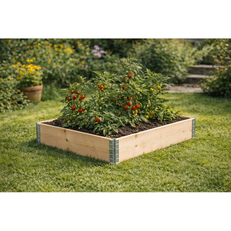 Orto Rialzato in Legno 120×80 cm in Pino FSC, Montaggio Senza Attrezzi in 5 Min Fondo Aperto, Capacità 175L da Giardino Esterno