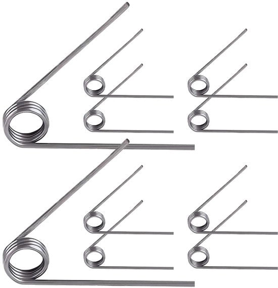 Set di torsiospring a V di 10 - Filo di 0.7 mm - Diametro esterno di 4.5 mm - 3 Avvolgimenti - 60° di rotazione - Acciaio inossidabile - Torsiospring