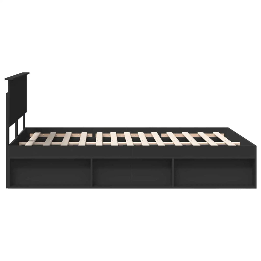 Struttura del letto Nero 140 x 200 cm Legno multistrato