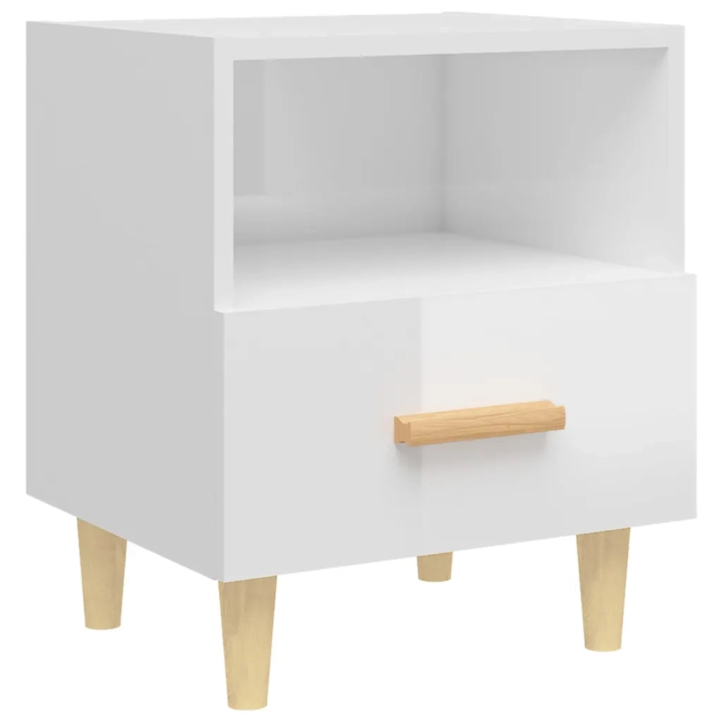 Comodini 2 pz in Bianco Lucido 40x35x47 cm 812019