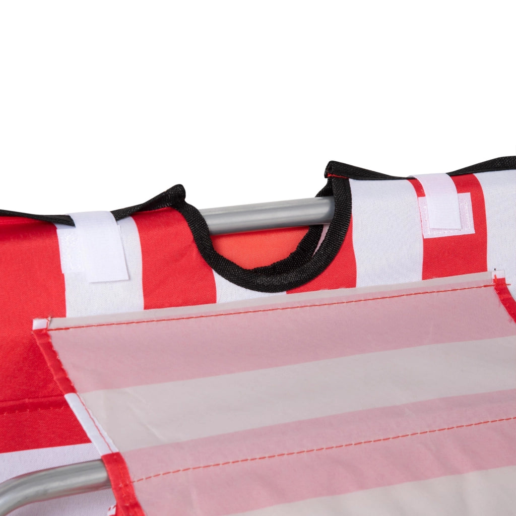 Set 2 Lettini Spiaggia Pieghevoli con Schienale Regolabile a 5 Livelli Rosso