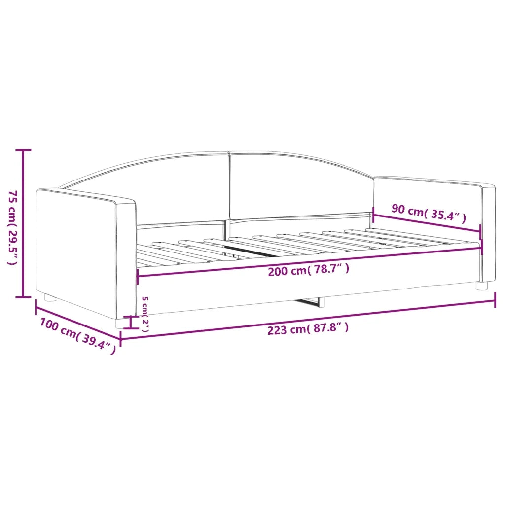 Letto da Giorno Crema 90x200 cm in Tessuto 354115
