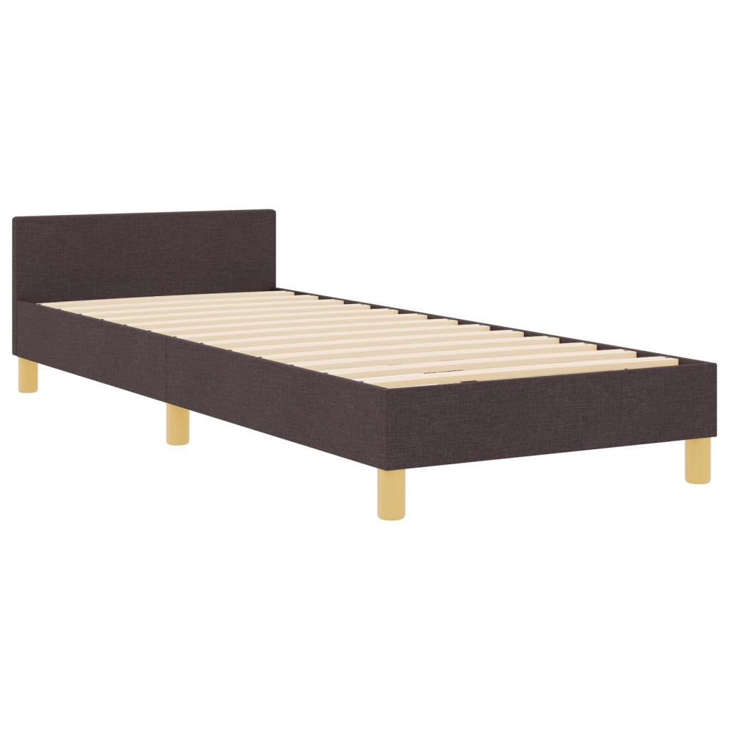 Letto Matrimoniale Marrone Scuro 100x200 cm Tessuto