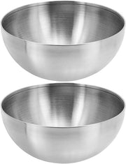 Tazza di cibo per soffritto in acciaio inossidabile - Ciotola di metallo per zuppe di riso e cereali - 12 cm argento