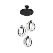 Lampada a sospensione Felicia tre punti luce cerchi LED ASZ1593 EFFEZ