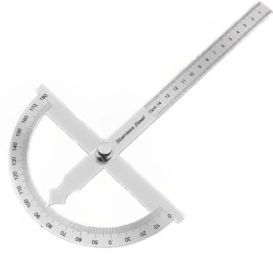 Protractor - 0-180° - Misuratore di angoli universale - Per scuola e lavori di carpenteria - 150mm