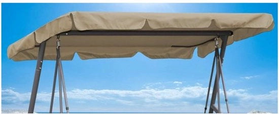 Sedia oscillante copertura esterna 200 x 145 cm beige impermeabile | sedia oscillante da giardino 3 posti universale sostituzione copertura | UV 50 sedia oscillante copertura sostitutiva copertura esterna