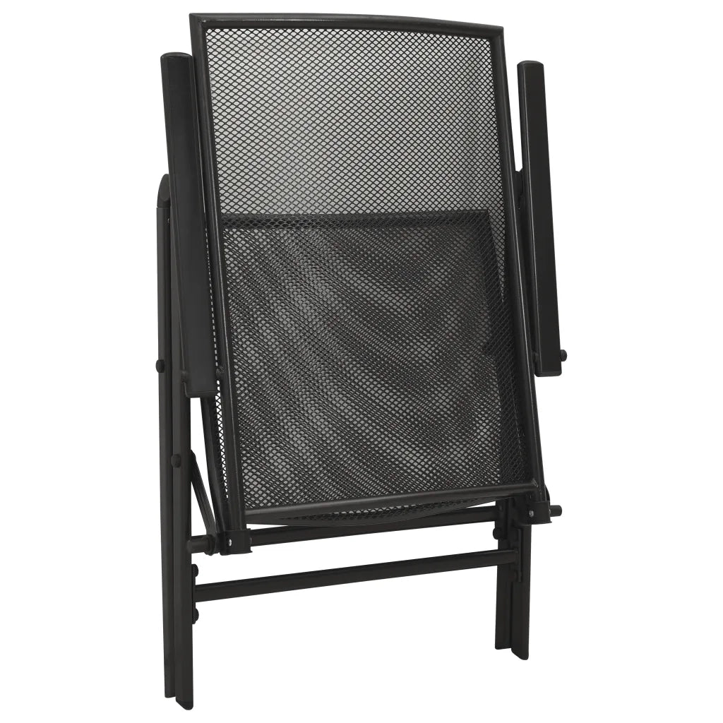Set Sedie Giardino Reclinabili 5 pz | Sedie da Esterno Antracite Acciaio Verniciato