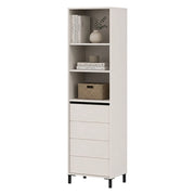 Mobile Espositore Calto, Vetrina 4 Ripiani, 55x40x193h cm Bianco Crema