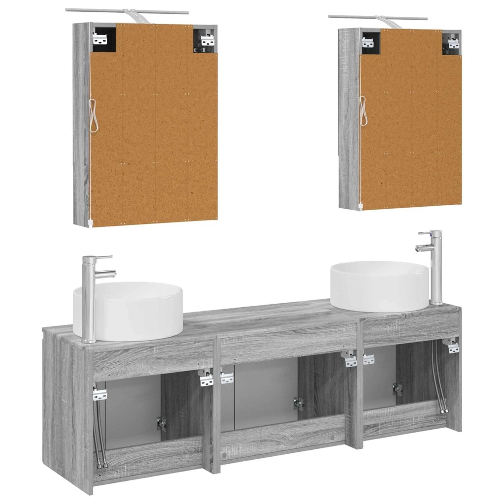 Set di Armadi da Bagno 5 pcs Sonoma grigio Legno ingegnerizzato 3406564