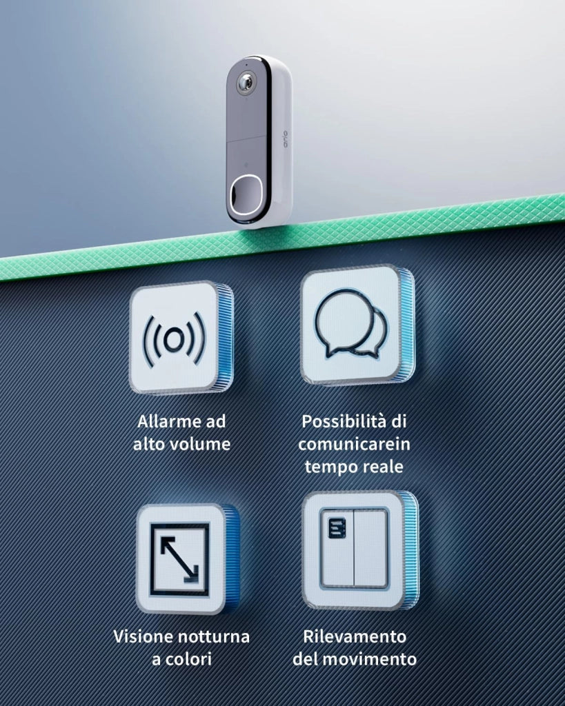 Arlo Essential FHD Videocitofono, Telecamera WiFi Esterno Senza Fili, Campanello Senza Fili da Esterno, Citofono Smart, Sensore Movimento, Visione Notturna, Sirena, Prova Inclusa Secure App, Bianco