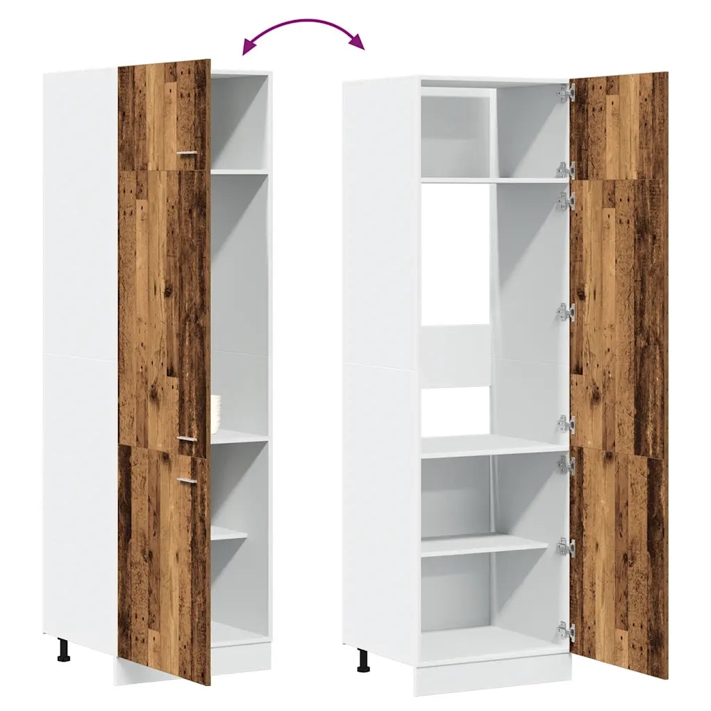 Armadio per Frigo “Lyon” Legno Antico 60x57x207 cm 856125
