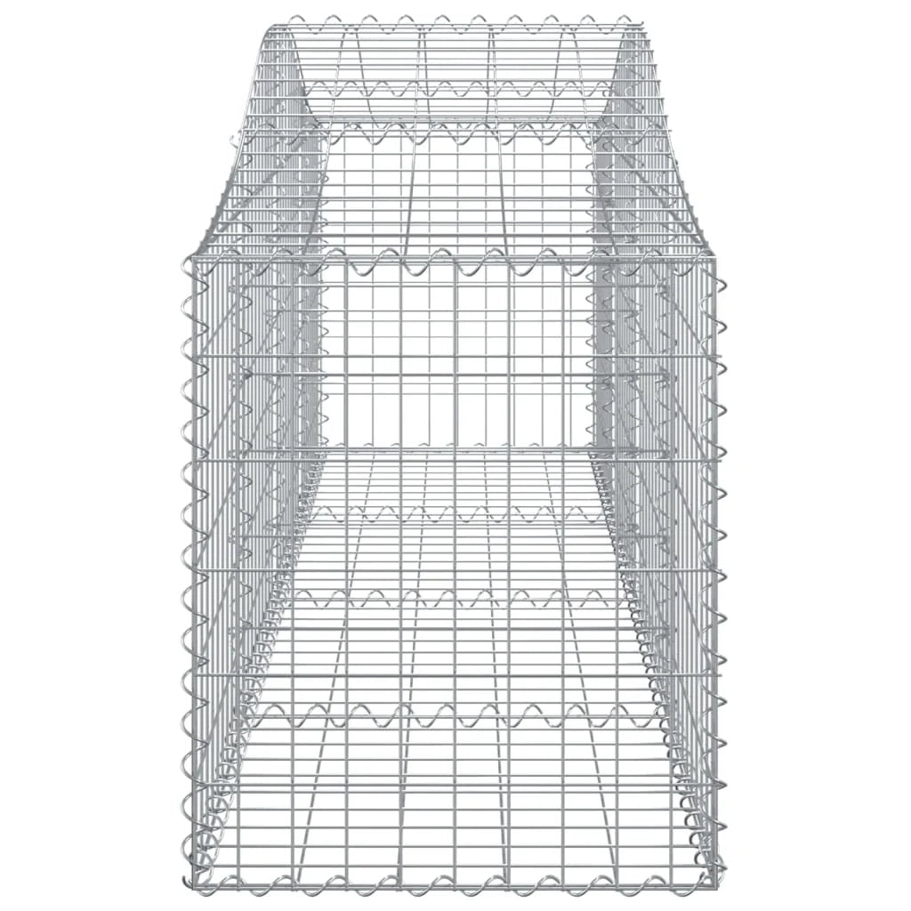 Set di 8 gabbioni ad arco per recinzione gabbia o muro di contenimento 200 x 50 x 60/80 cm ferro zincato argento 02_0041184