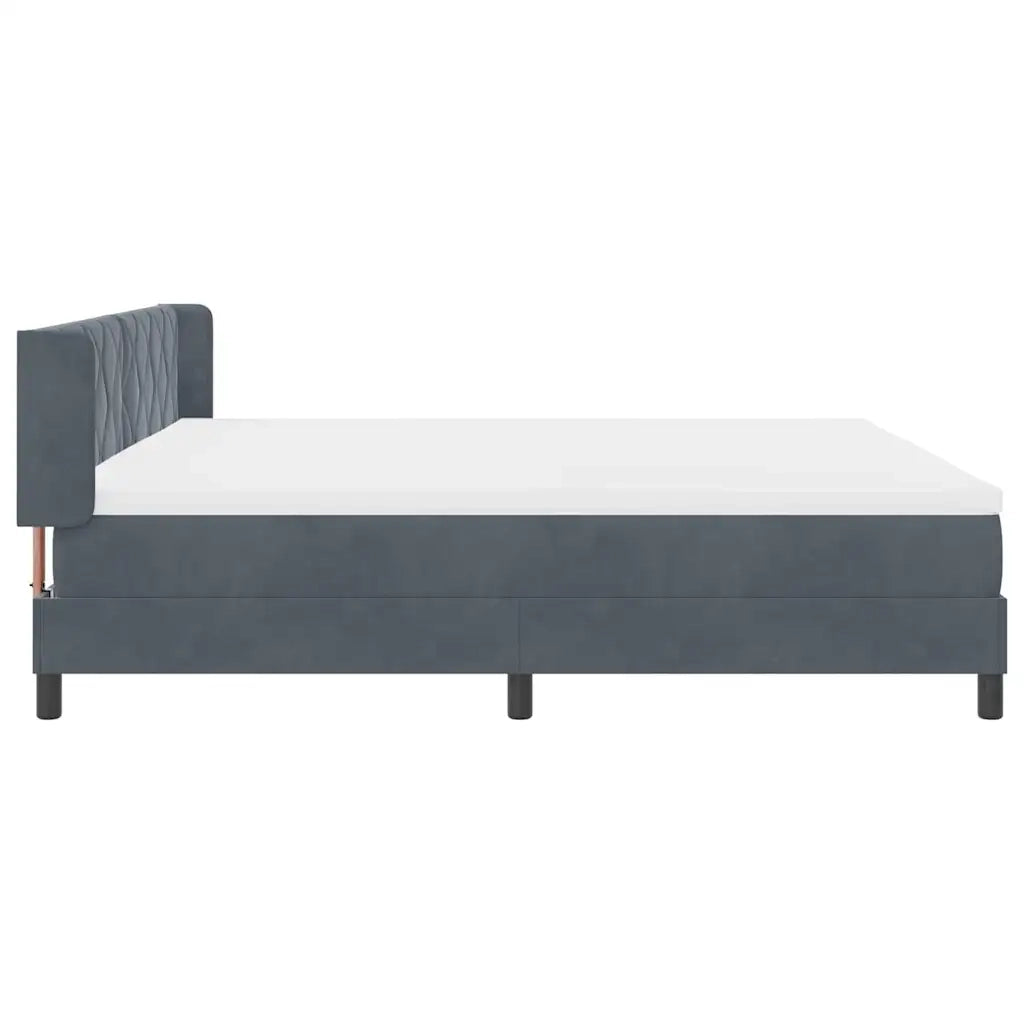 Letto a molle con testiera Grigio scuro 200 x 200 cm Velluto 3341541