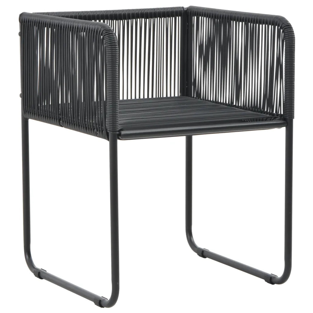 Set da Pranzo da Giardino 5 pz in Rattan PVC Nero cod mxl 39207