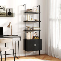 Supporto di esposizione a ripiani aperto per soggiorno e armadio-Supporto di esposizione 184 cm con 5 eipiani Nero