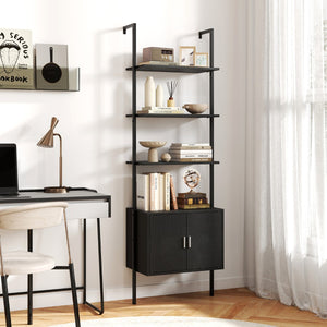 Supporto di esposizione a ripiani aperto per soggiorno e armadio-Supporto di esposizione 184 cm con 5 eipiani Nero