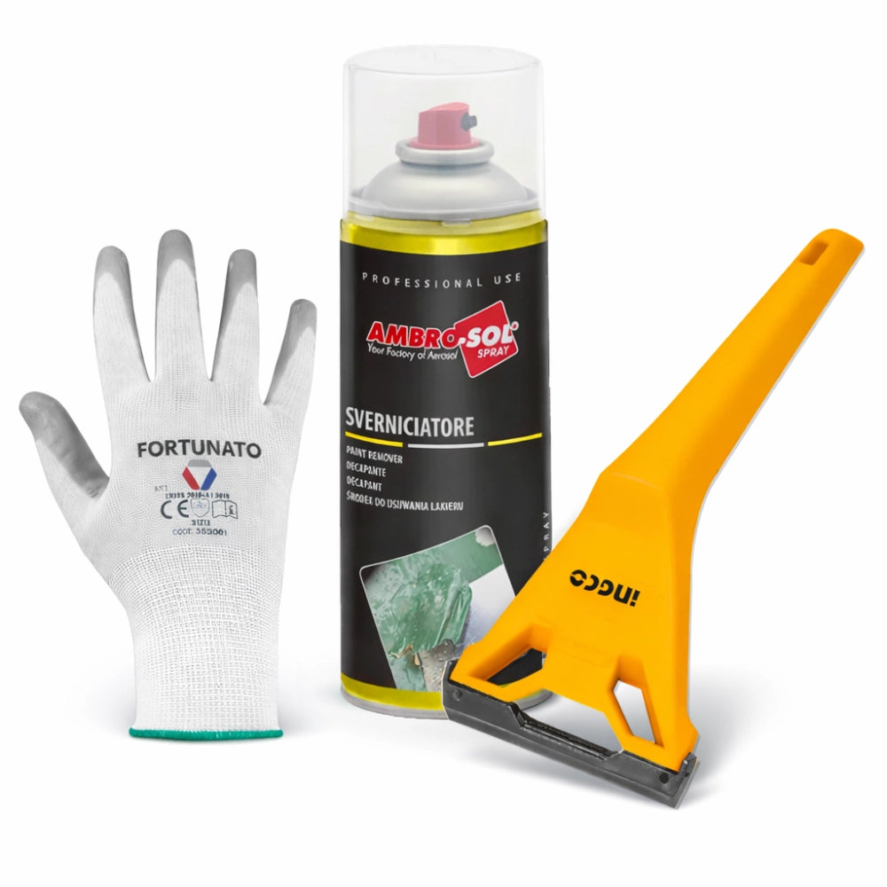 Kit completo per rimozione vernice e incrostazioni superfici