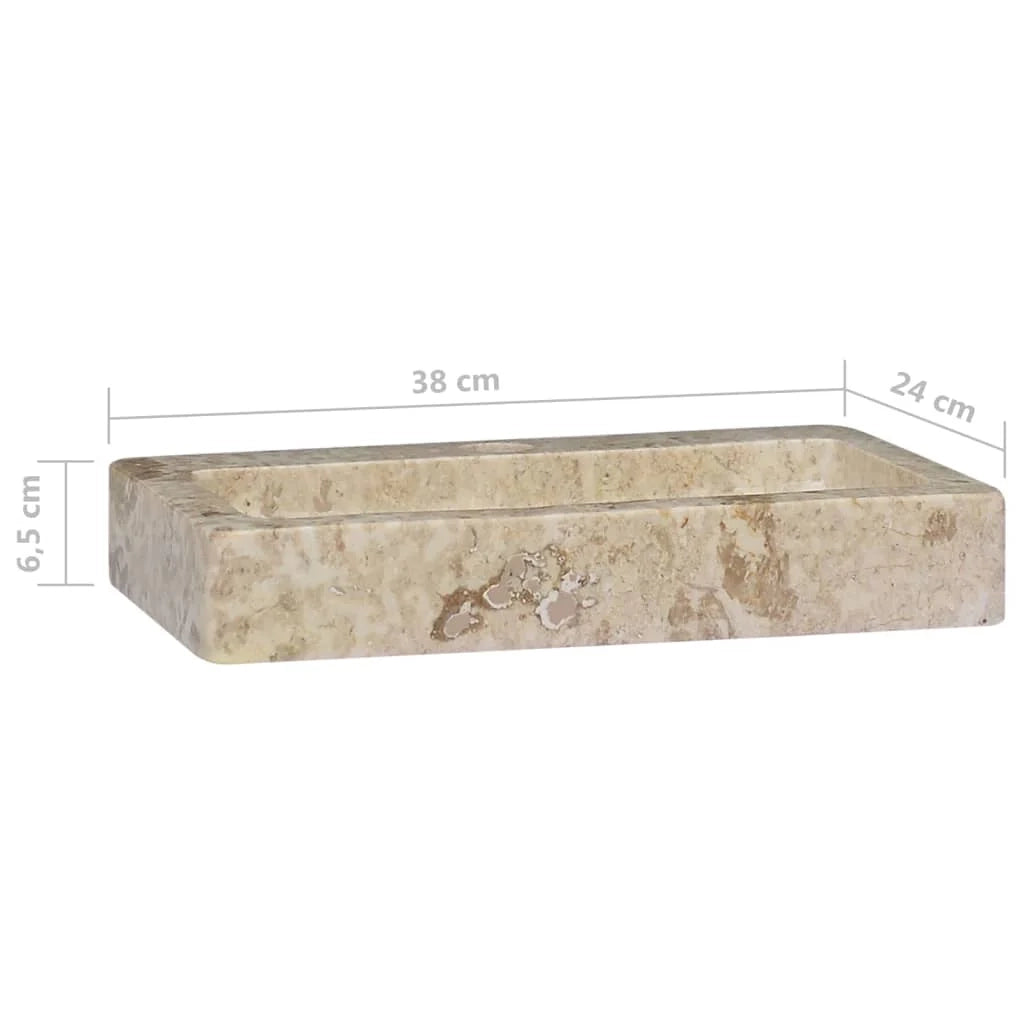 Lavandino da bagno lavabo da appoggio lavabo da WC lavabo da bagno lavabo da interno 38 x 24 cm marmo crema 02_0002830