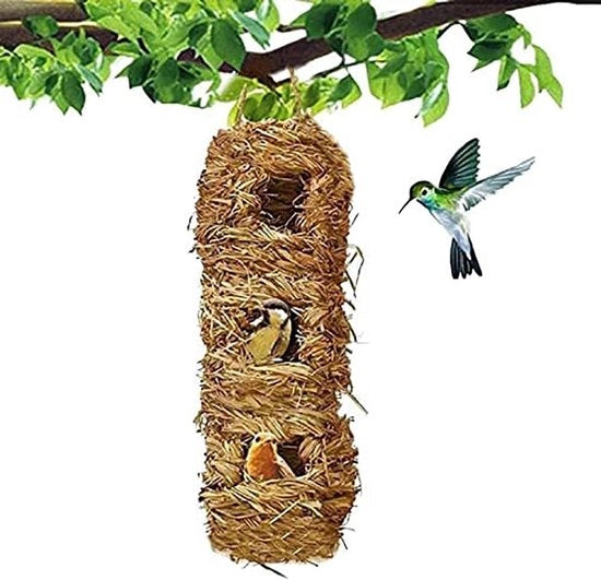 Vivai per Uccelli Sospesi all'Aperto - Casa per Uccelli con 3 Aperture per Uccelli Cantori e Decorazione di Giardino