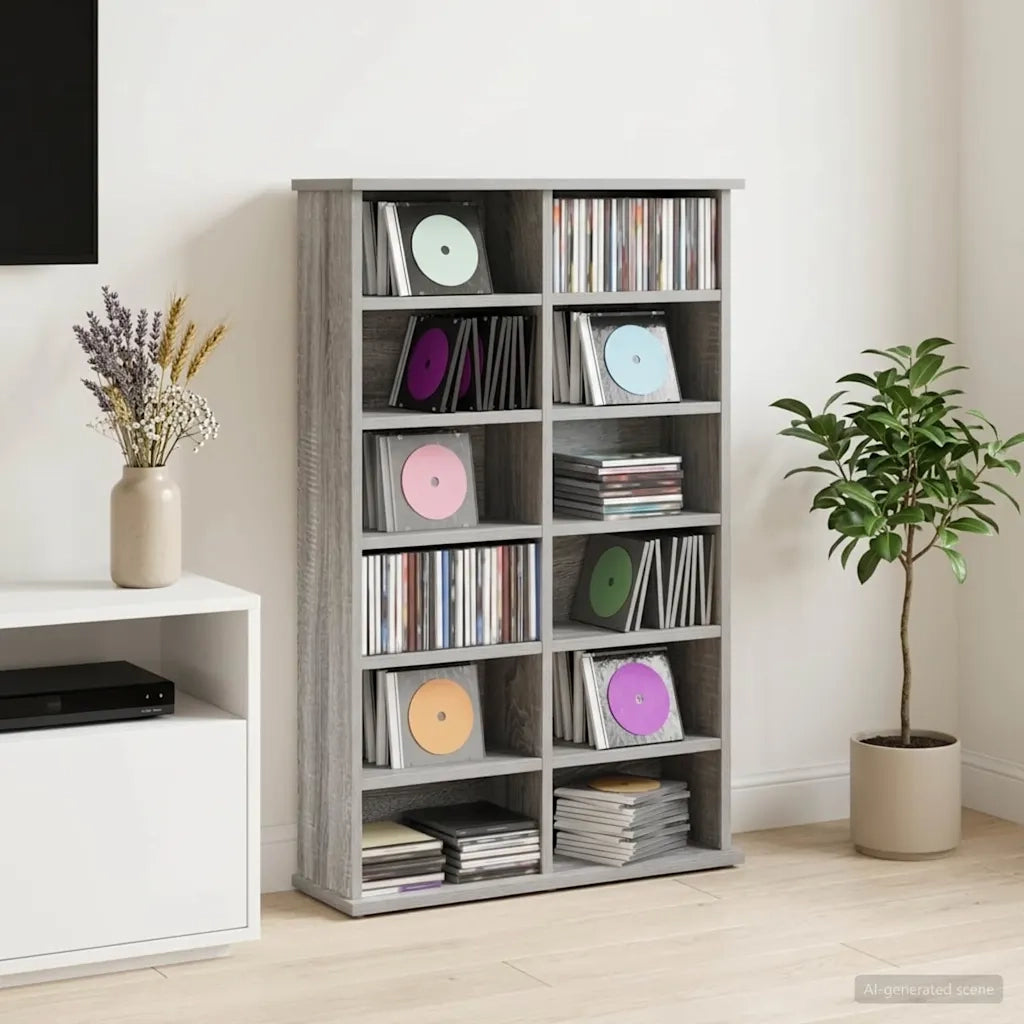 Mobile per CD Sonoma grigio 60 x 17 x 92 cm 8012740