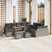 Set Divano da Giardino 14 pcs Grigio polyrattan