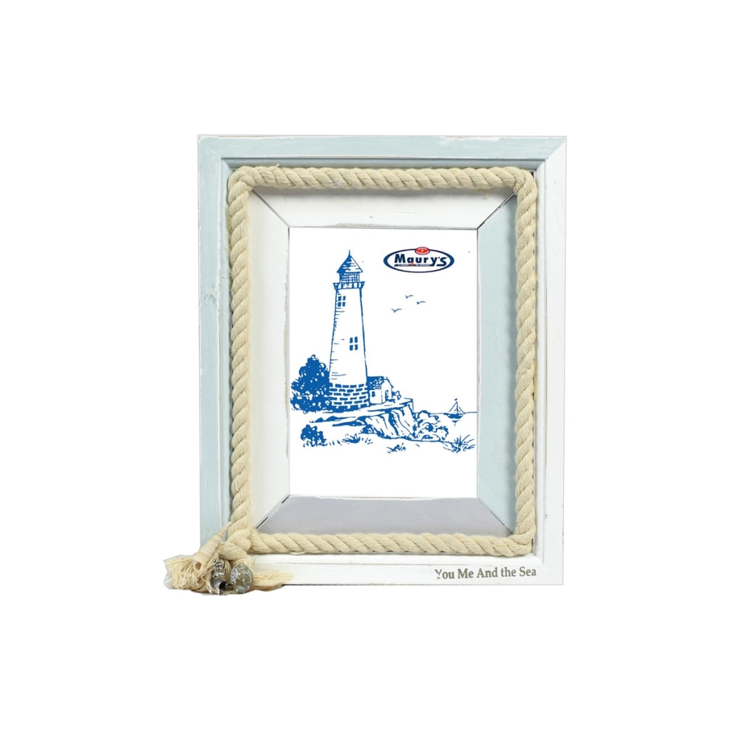 MAURY'S MARINA PORTAFOTO RETTANGOLARE CON CORDA DECORATIVA  23,5 X 3 X 28,5 CM